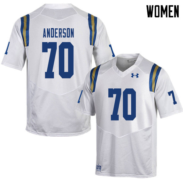 Women #70 Alec Anderson UCLA Bruins College Football Jerseys Sale-White - Click Image to Close